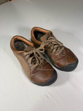KEEN Womens 10.5 Brown Leather Comfort Walking Casual Shoes Hiking